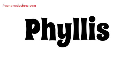 Groovy Name Tattoo Designs Phyllis Free Lettering