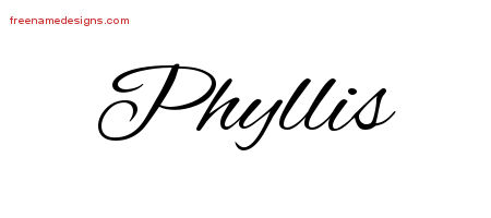 Cursive Name Tattoo Designs Phyllis Download Free