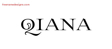 Flourishes Name Tattoo Designs Qiana Printable