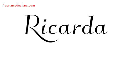 Elegant Name Tattoo Designs Ricarda Free Graphic