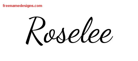 Lively Script Name Tattoo Designs Roselee Free Printout