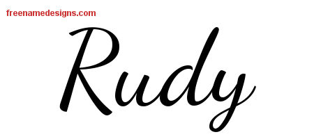 Lively Script Name Tattoo Designs Rudy Free Printout