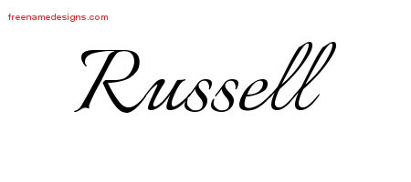 Calligraphic Name Tattoo Designs Russell Free Graphic Calligraphic Name Tattoo Designs Russell Free Graphic