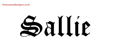 Blackletter Name Tattoo Designs Sallie Graphic Download
