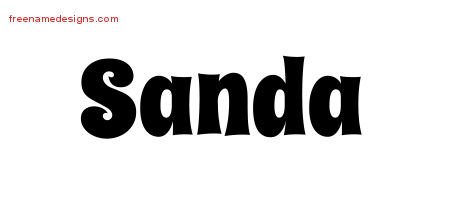 Groovy Name Tattoo Designs Sanda Free Lettering Groovy Name Tattoo Designs Sanda Free Lettering