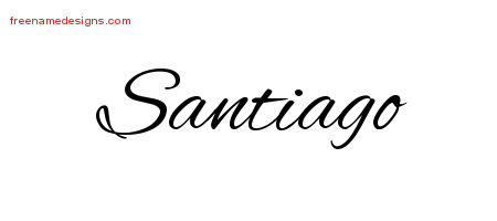 cursive santiago name tattoo designs graphic