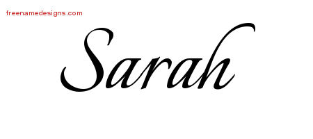 Calligraphic Name Tattoo Designs Sarah Download Free.