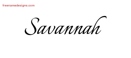 Calligraphic Name Tattoo Designs Savannah Download Free