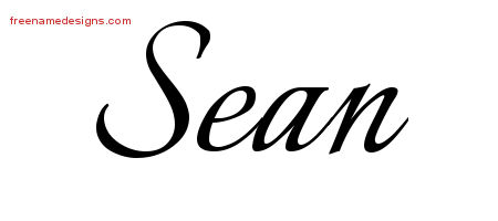 Calligraphic Name Tattoo Designs Sean Free Graphic