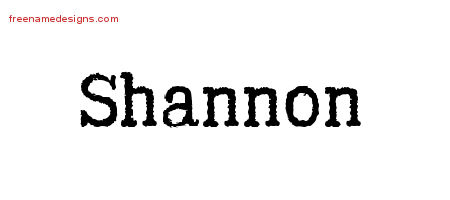 Typewriter Name Tattoo Designs Shannon Free Download