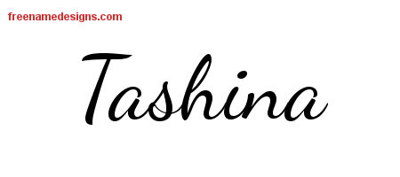 Lively Script Name Tattoo Designs Tashina Free Printout