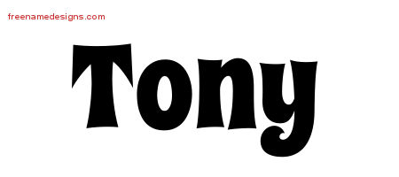 tony name danny designs tattoo groovy lettering print freenamedesigns