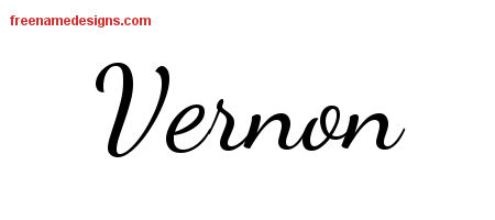 Lively Script Name Tattoo Designs Vernon Free Printout