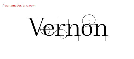 Decorated Name Tattoo Designs Vernon Free Lettering