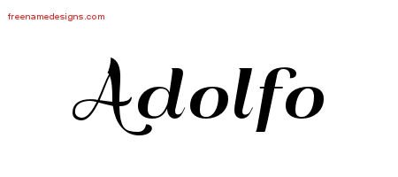 Adolfo Art Deco Name Tattoo Designs