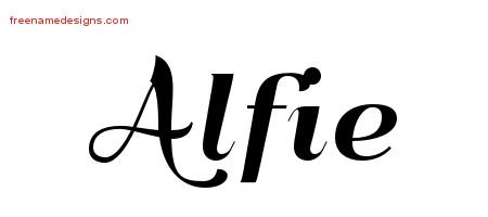 Alfie Art Deco Name Tattoo Designs