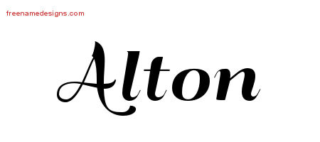 Alton Art Deco Name Tattoo Designs