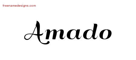 Amado Art Deco Name Tattoo Designs