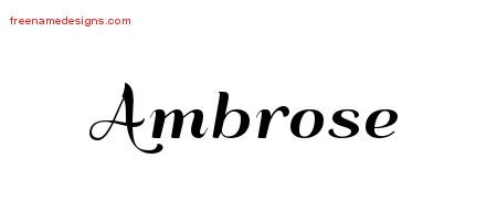Ambrose Art Deco Name Tattoo Designs