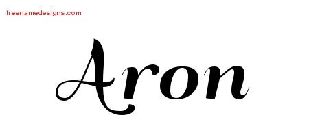 Aron Art Deco Name Tattoo Designs