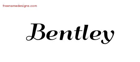 Bentley Art Deco Name Tattoo Designs