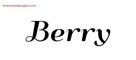 Berry Art Deco Name Tattoo Designs