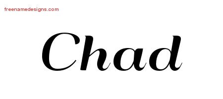 Chad Art Deco Name Tattoo Designs