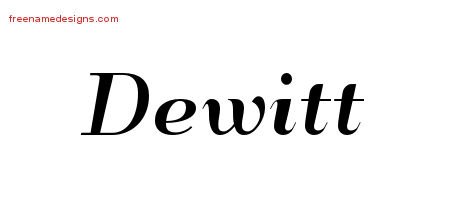 Dewitt Art Deco Name Tattoo Designs