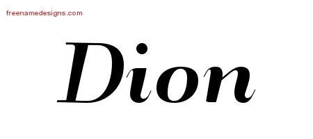 Dion Art Deco Name Tattoo Designs