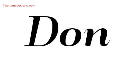 Don Art Deco Name Tattoo Designs