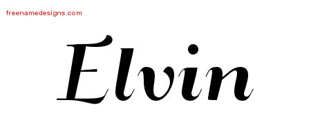 Elvin Art Deco Name Tattoo Designs