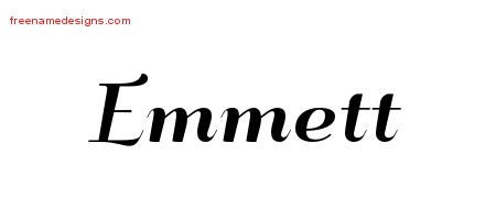 Emmett Art Deco Name Tattoo Designs
