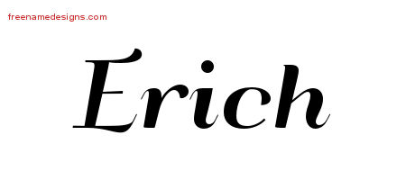 Erich Art Deco Name Tattoo Designs