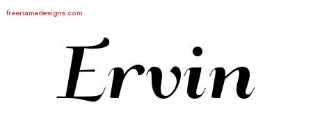 Ervin Art Deco Name Tattoo Designs