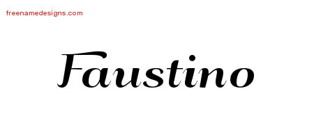 Faustino Art Deco Name Tattoo Designs