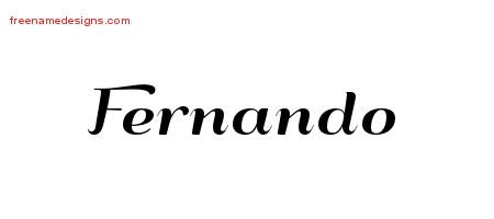 Fernando Art Deco Name Tattoo Designs