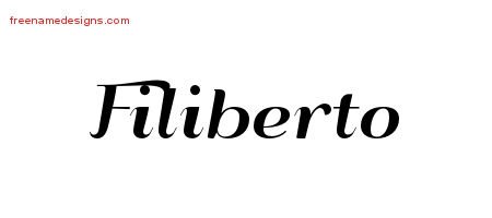 Filiberto Art Deco Name Tattoo Designs