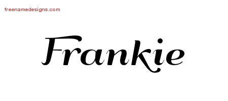 Frankie Art Deco Name Tattoo Designs