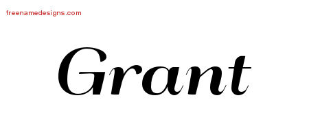 Grant Art Deco Name Tattoo Designs