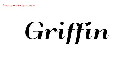 Griffin Art Deco Name Tattoo Designs
