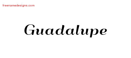 Guadalupe Art Deco Name Tattoo Designs