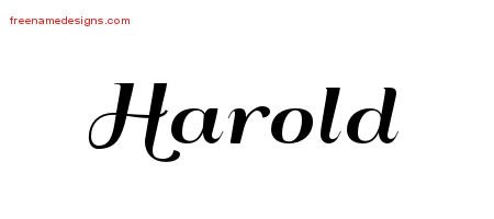 Harold Art Deco Name Tattoo Designs