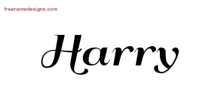 Harry Art Deco Name Tattoo Designs