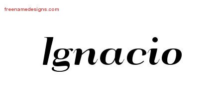 Ignacio Art Deco Name Tattoo Designs