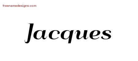 Jacques Art Deco Name Tattoo Designs