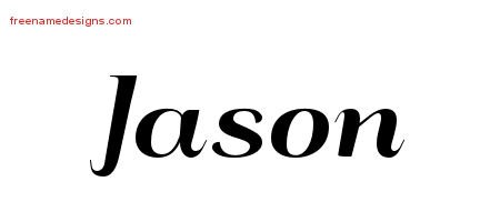 Jason Art Deco Name Tattoo Designs