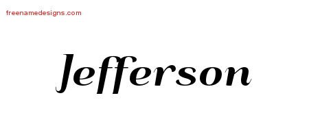 Jefferson Art Deco Name Tattoo Designs