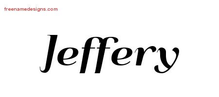 Jeffery Art Deco Name Tattoo Designs