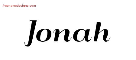 Jonah Art Deco Name Tattoo Designs