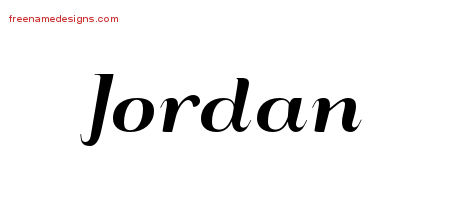 Jordan Art Deco Name Tattoo Designs